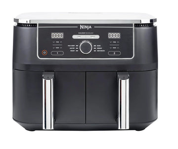 2026 Ninja Foodi MAX Dual Zone Digitale Heißluftfritteuse, 9,5L Airfryer, 2 Fächer, Antihaftbeschichtung, spülmaschinenfeste Körbe, 6-in-1, 8 Portionen, Schwarz AF400EU