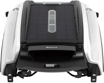 2026 Solarbetriebener automatischer Roboter-Skimmer-Reiniger für Pools mit 30 Stunden kontinuierlicher Reinigungsleistung durch Akkubetrieb und überarbeiteten, salz- und chlortoleranten Twin-Motoren (weiß)