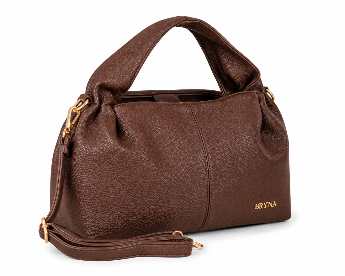 Bryna Women's Brown Leather Hobo Shoulder Handbag