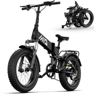 2026 TST Electric Bike, 4.0 Fat Tire Foldable Ebike, 48V 13Ah Batterie, 750W Electric Commuter Bicycle mit LCD, 20“ One-Step Folding Electric City Bike für Männer Frauen, Schwarz