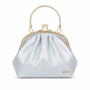Bryna Women's Silver Frame Clutch Evening Bag