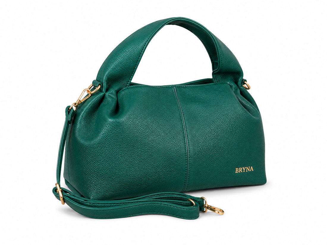 Bryna Women's Green Leather Hobo Shoulder Handbag