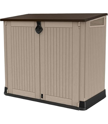 2026 Keter Store It ARC Abri de jardin extérieur, capacité 1200 litres, taupe et beige