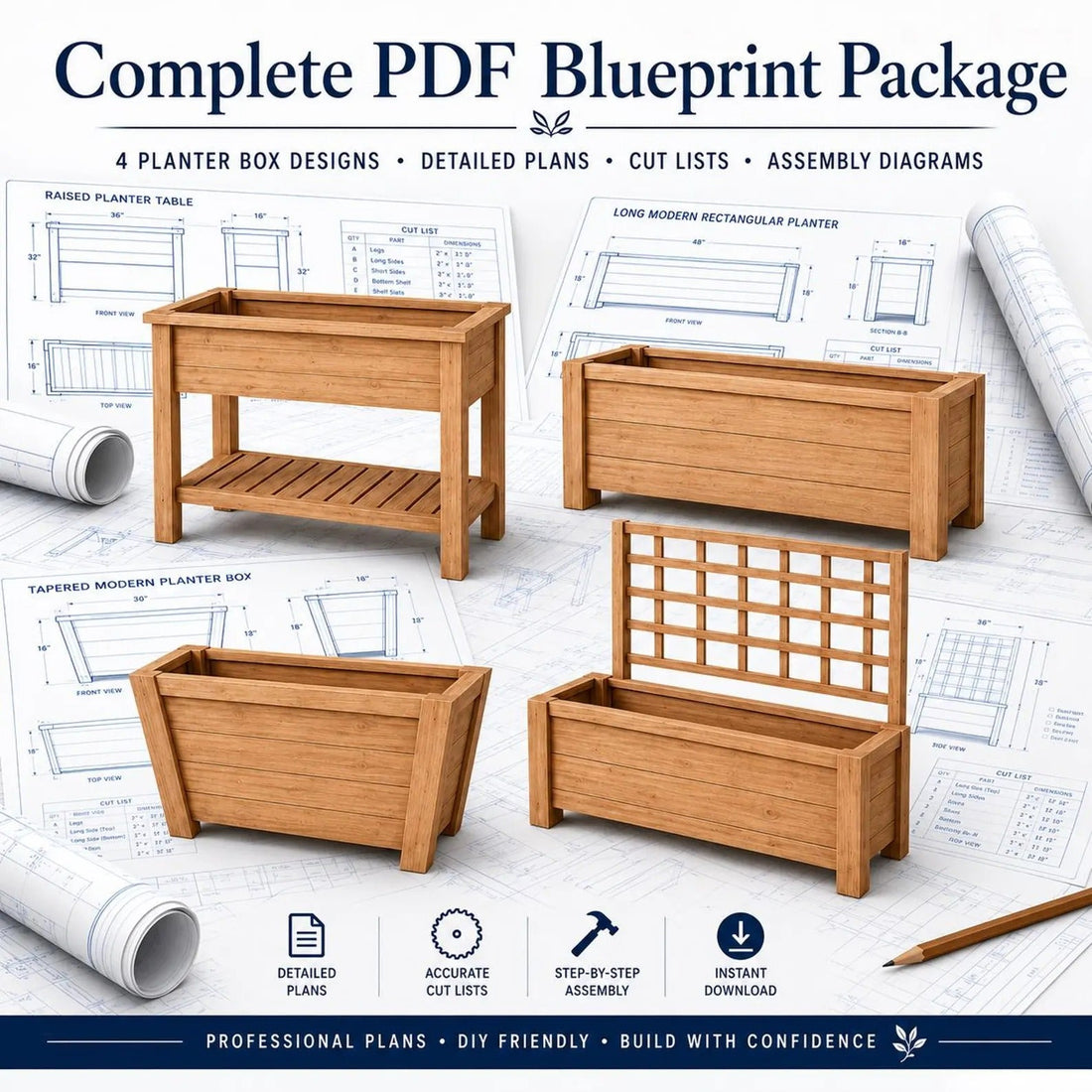 Modern Cedar Planter Box Plans | 4 DIY Raised Garden Bed